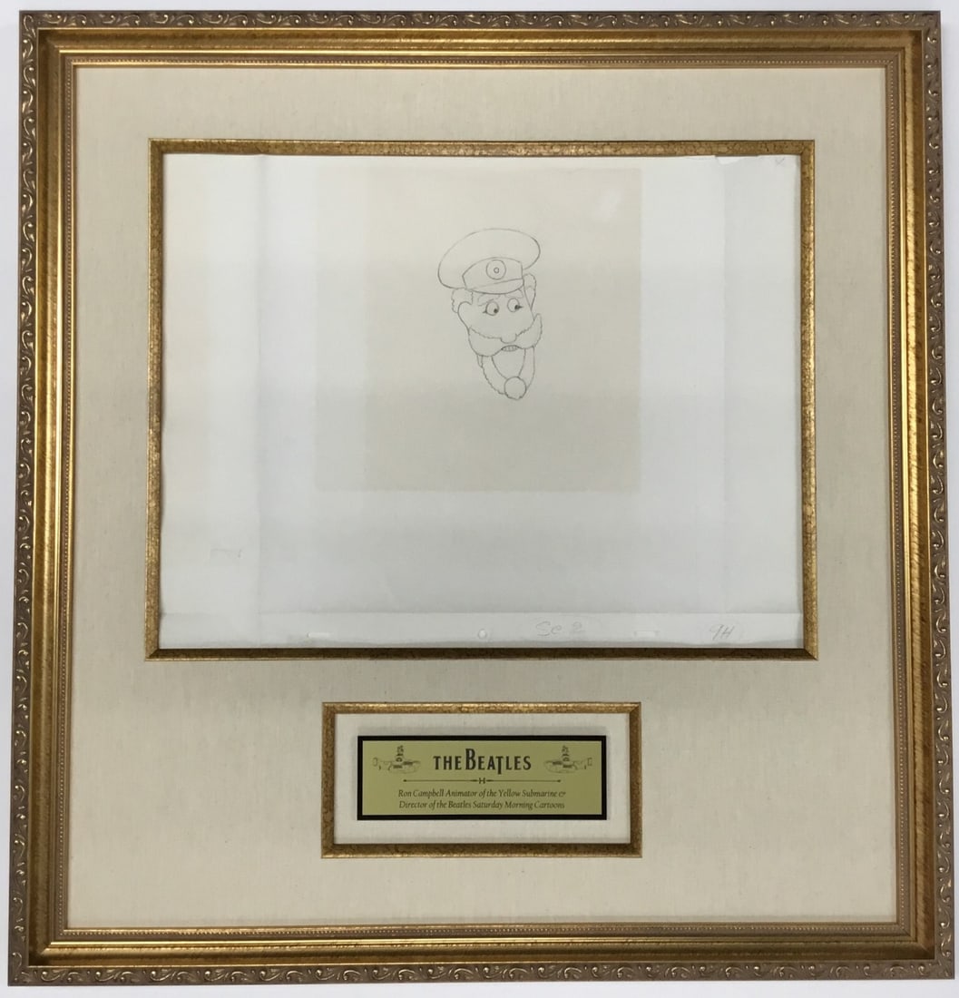 1968 Beatles Yellow Submarine Original Drawing Old Captain Fred by Ron Campbell: 1968 Beatles Yellow Submarine Original Drawing Old Captain Fred by Ron Campbell This original 1968 production drawing features Old Captain Fred from the iconic Beatles film, Yellow Submarine. Created