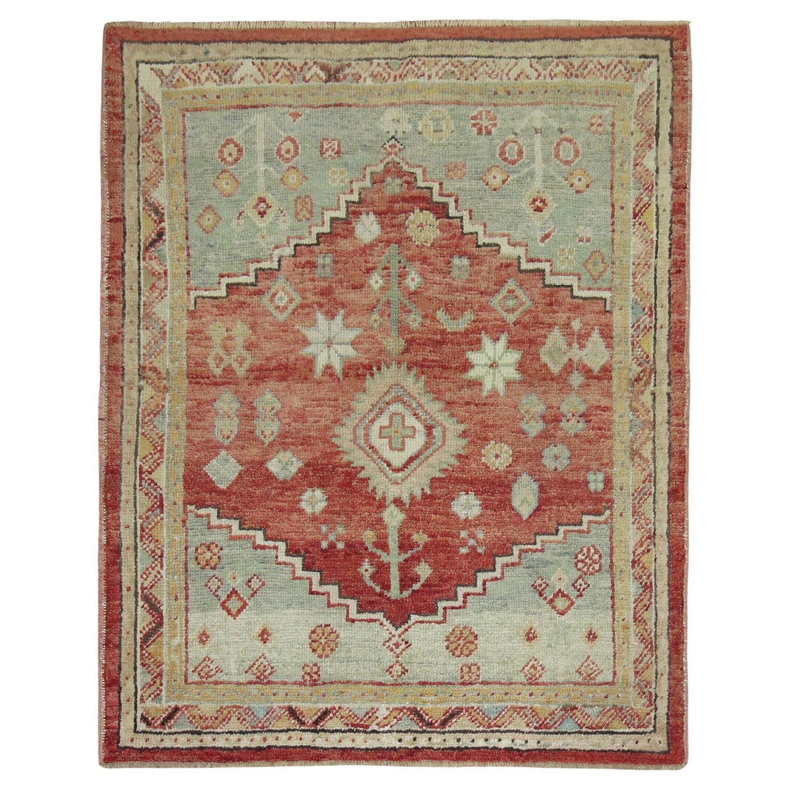 Zabihi Collection Antique Turkish Rug 43x53 Hand-Knotted Wool Angora (1 of 4)