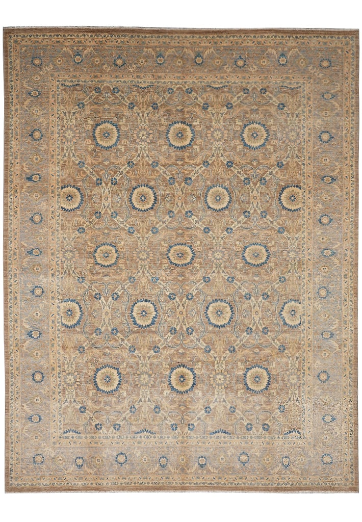 Zigler Chobi Peshawar Rug 106 x 136 in Hand-Knotted Dense Wool Pakistan (1 of 11)