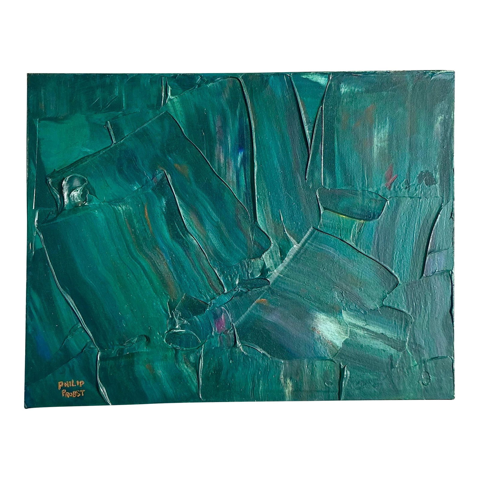 Vintage Boho Abstract Impasto Oil Painting on Canvas 18 x 14: Vintage Boho Abstract Impasto Oil Painting on Canvas 18 x 14 Enhance your living space with this Late 20th Century Vintage Boho Impasto Original Abstract Oil Painting on Canvas. Featuring a striking i