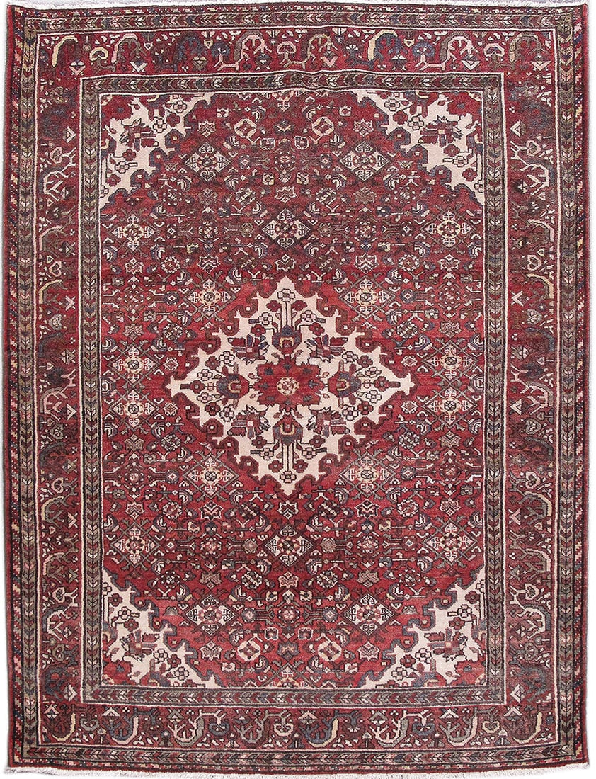 5.3 x 7.0 Handcrafted Persian Zanjan Rug from Iran (1 of 6)