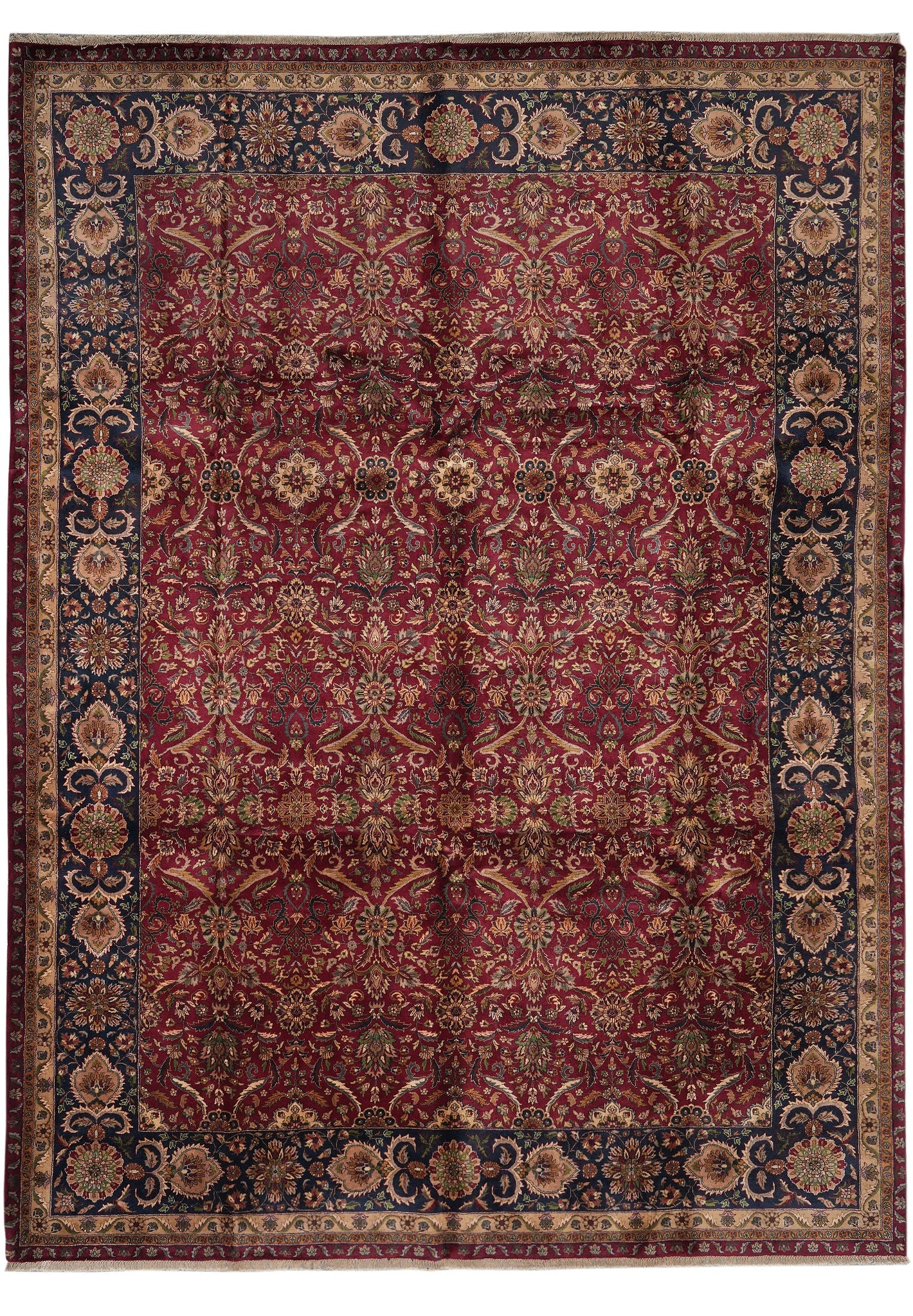 Handmade Indian Rug 10 x 14 Fine Weave Burgundy (1 of 12)