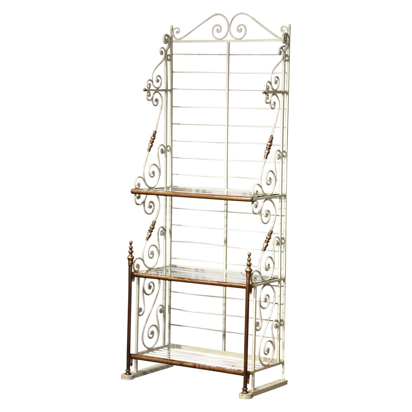 Antique French Baker's Rack Circa 1920 Brass Bronze Iron Three-Tier Display (1 of 12)
