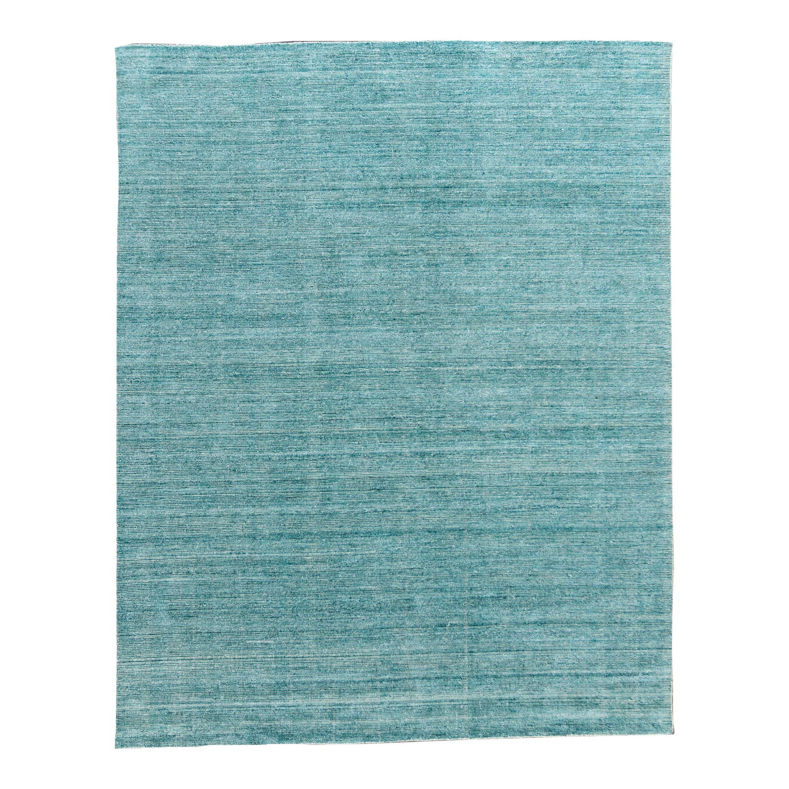 Teal Bamboo Silk Handmade Boho Rug 9'0 x 12'0 (1 of 7)