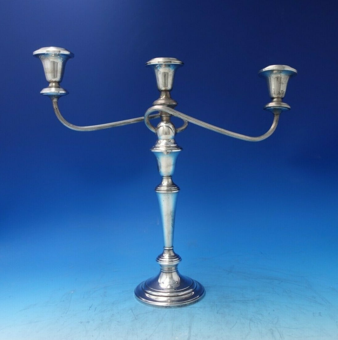 Gorham Old French Sterling Silver Candelabra 3-Light 15 x 14 c.1940 (1 of 8)