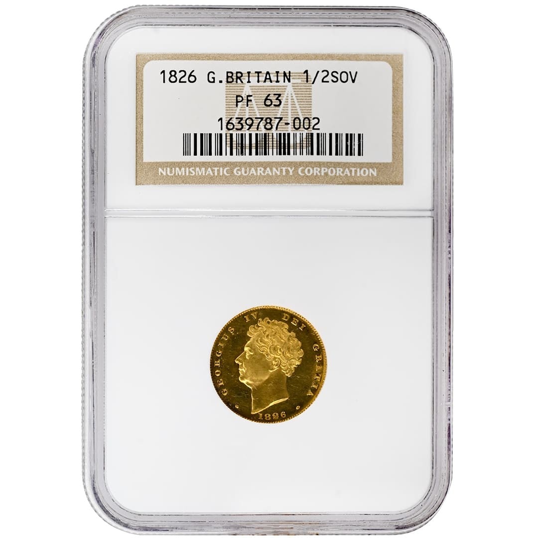 1826 1/2 Sovereign Gold Coin NGC PF63 Rare Extra Tuft (1 of 2)