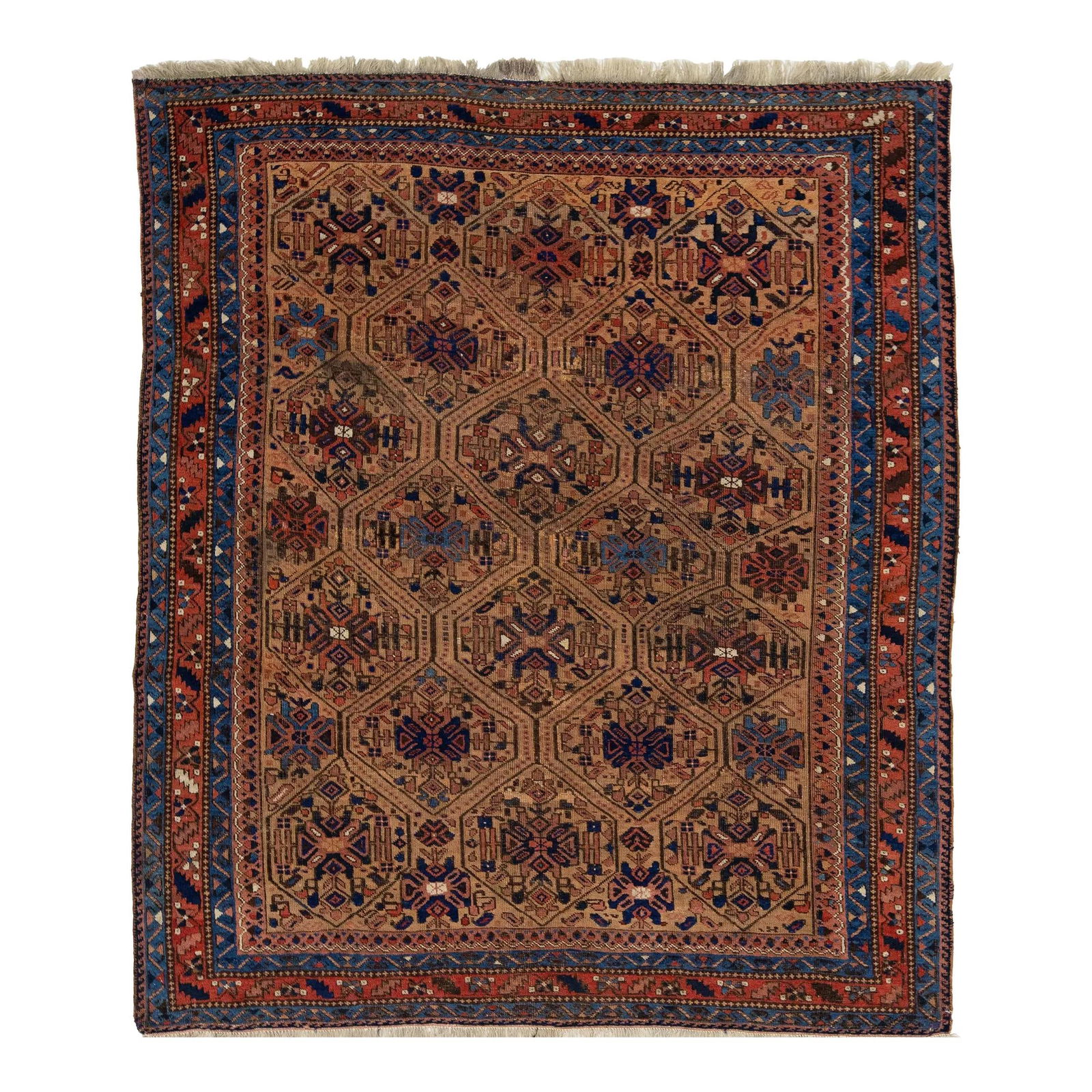 Handmade 5'3 x 6'1 Persian Malayer Wool Rug Geometric Design (1 of 7)