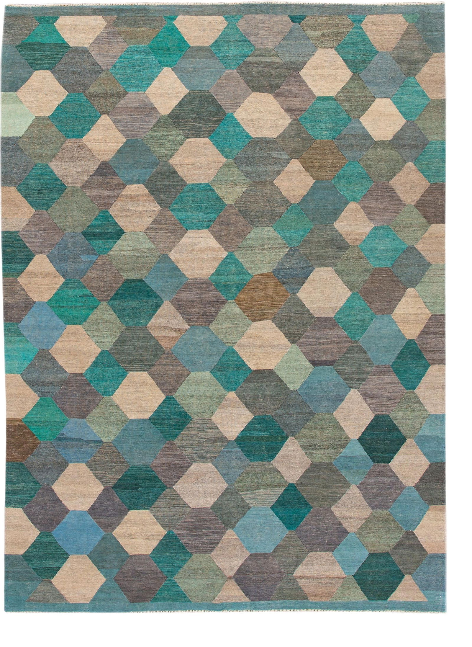 Vibrant Multicolor Geometric Kilim Wool Rug 8'2 x 11'4 (1 of 9)