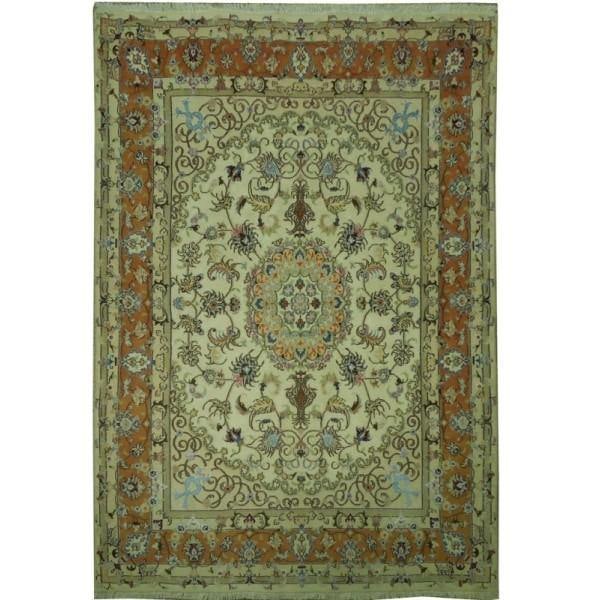 Luxurious 4.8 x 6.8 Wool Silk Persian Tabriz Rug: Luxurious 4.8 x 6.8 Wool Silk Persian Tabriz Rug Free continental US Shipping Enhance your living space with this exquisite 4.8 x 6.8 Persian Tabriz rug, crafted from high-end wool and silk. This luxu