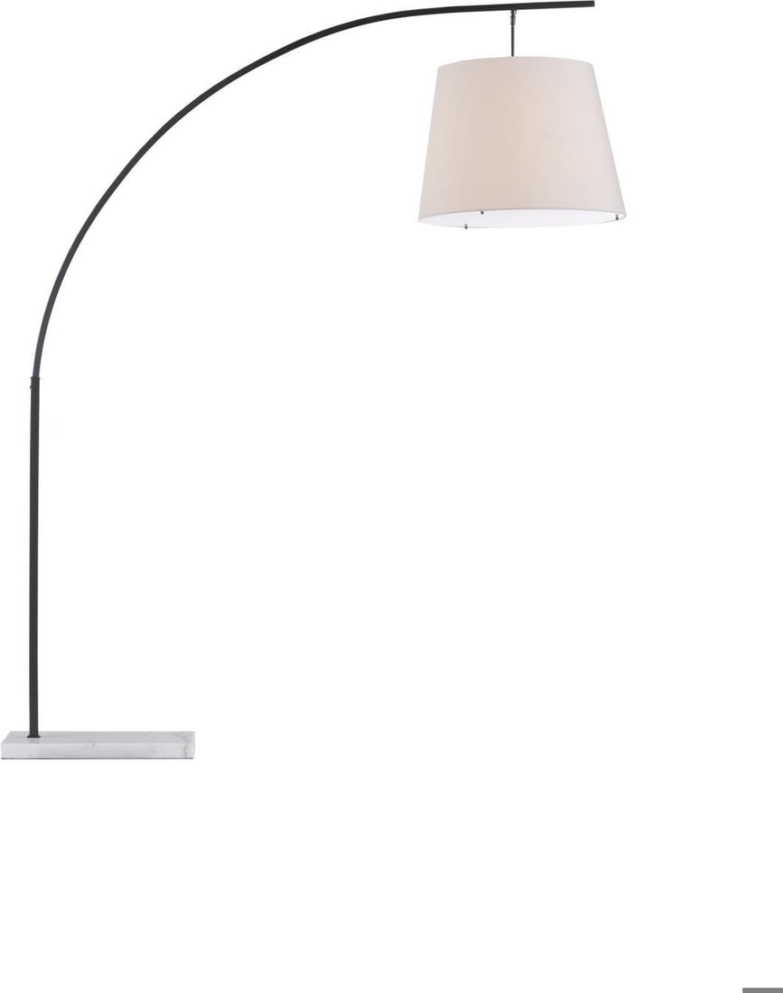 Currey Modern Oil-Rubbed Bronze Floor Lamp with Off-White Shade (1 of 7)