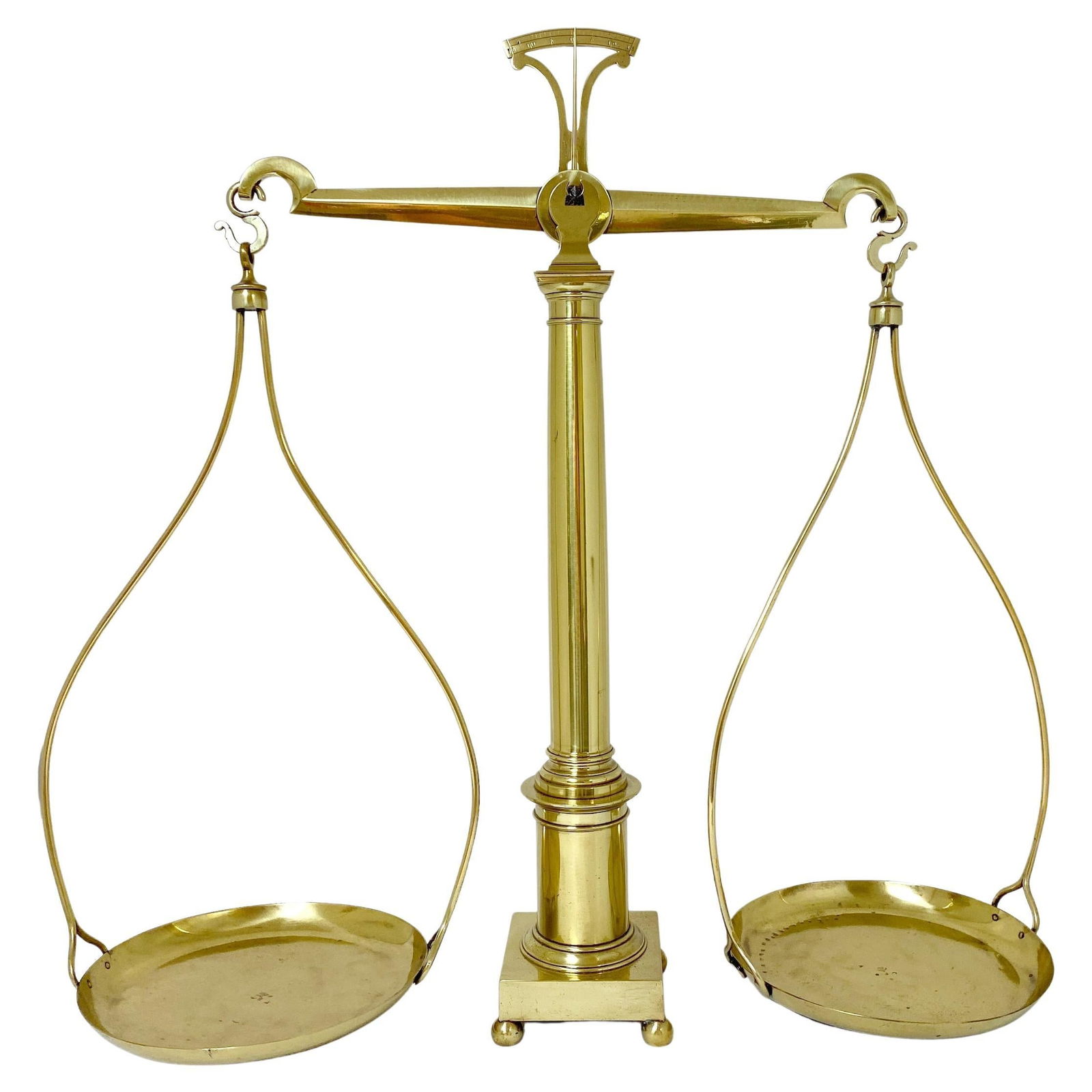 Antique Neoclassical Brass Scale by Berenger & Co France 1890s (1 of 8)