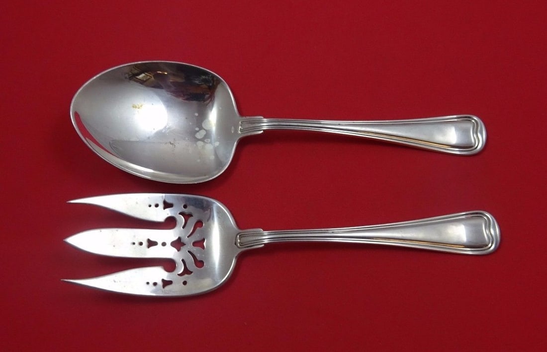 Gorham Old French Sterling Silver 2-Piece Salad Serving Set: Gorham Old French Sterling Silver 2-Piece Salad Serving Set This exquisite 2-piece salad serving set features a pierced fork and is crafted from high-quality sterling silver. Designed in the elegant O