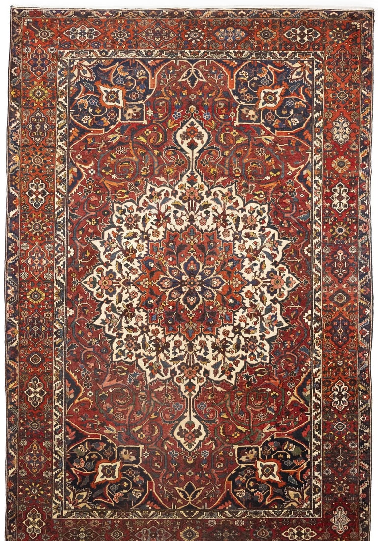 10'3 x 15'4 Hand-Knotted Wool Area Rug Floral Pattern Vintage Western Asia (1 of 15)