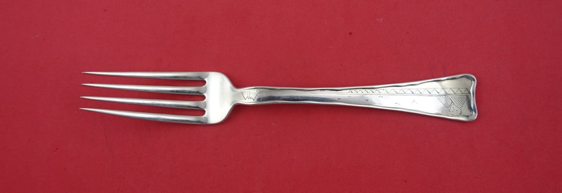 Tiffany Sterling Silver Dinner Fork 8" Hand Engraved Chinese Man (1 of 2)