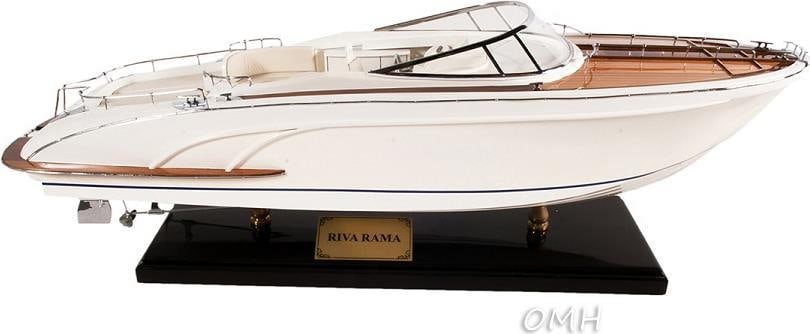 Handmade Italian Rivarama Nautical Model Speedboat Metal Wood 11H 37W 10.5D (1 of 1)