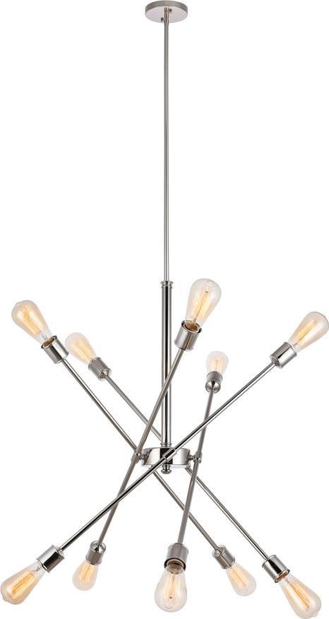 Elegant Lighting Axel Polished Nickel Pendant Light 10-Bulb UL-Listed (1 of 1)