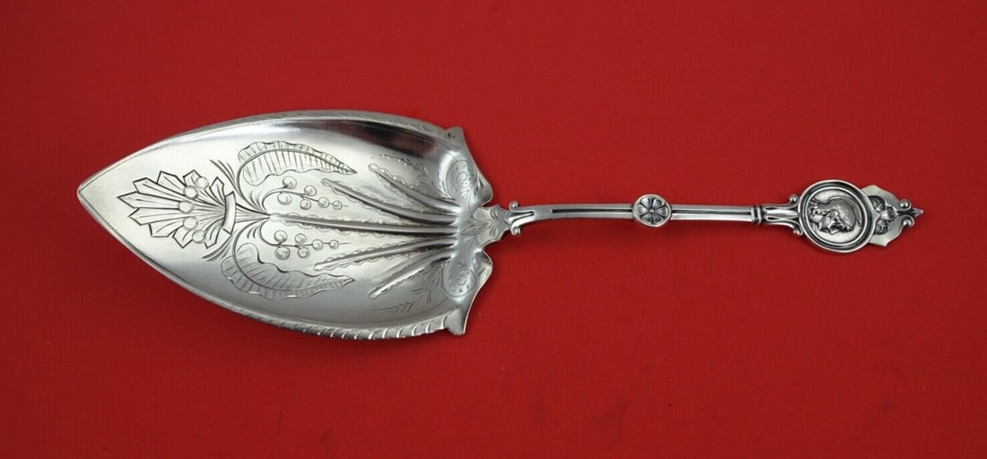 Schulz and Fischer Medallion Sterling Silver Pie Server 8 7/8 inches Monogrammed (1 of 2)