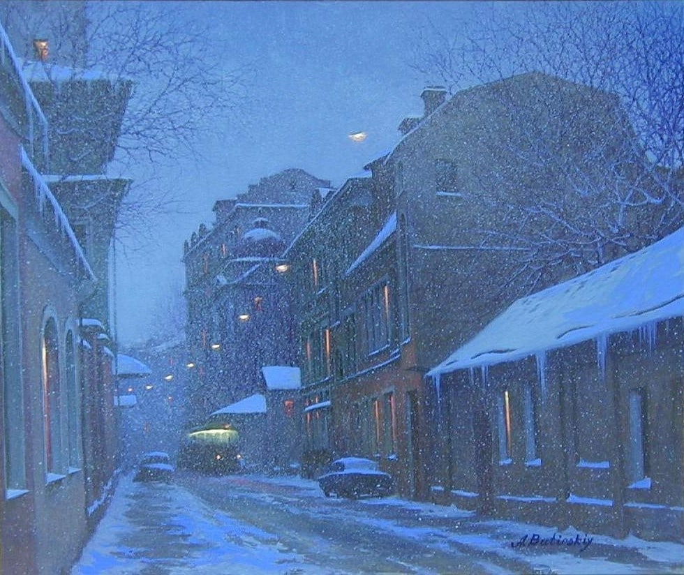 Alexei Butirskiy Evening Flurries Signed Limited Edition Giclee Print 20 x 24: Alexei Butirskiy Evening Flurries Signed Limited Edition Giclee Print 20 x 24 Experience the captivating beauty of Alexei Butirskiy's "Evening Flurries," a signed limited edition giclee on canvas that