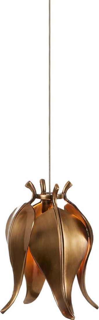 Currey Iota Multi-Drop Pendant Brass Flower Bud Design (1 of 2)