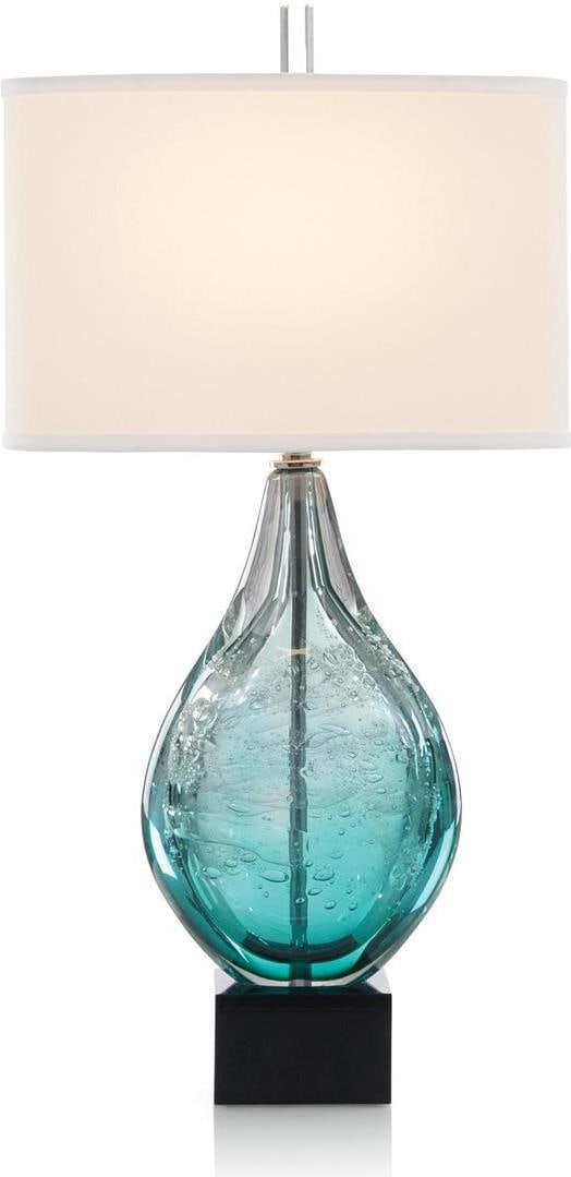 John-Richard Azure Art Glass Lamp 31.25 Inch Oval Shade (1 of 1)