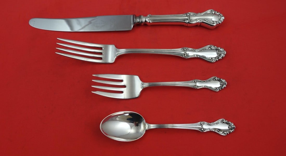 National Sterling Silver Princess Elizabeth 4-Piece Dinner Set: National Sterling Silver Princess Elizabeth 4-Piece Dinner Set This exquisite 4-piece place setting from the Princess Elizabeth pattern by National Sterling Silver is a perfect addition to your dining