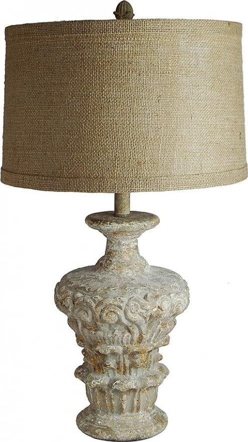 Provence Home Gray Gold Ivory Table Lamp English Traditional Style (1 of 1)