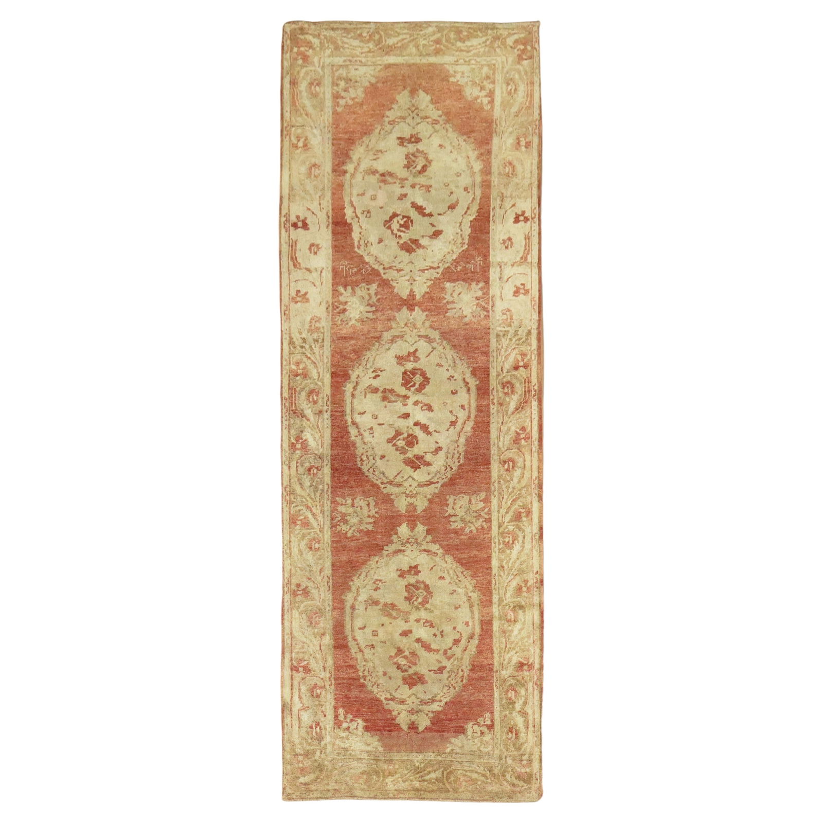 Zabihi Collection Antique Turkish Runner 41 x 110 Wool Floral Design (1 of 12)