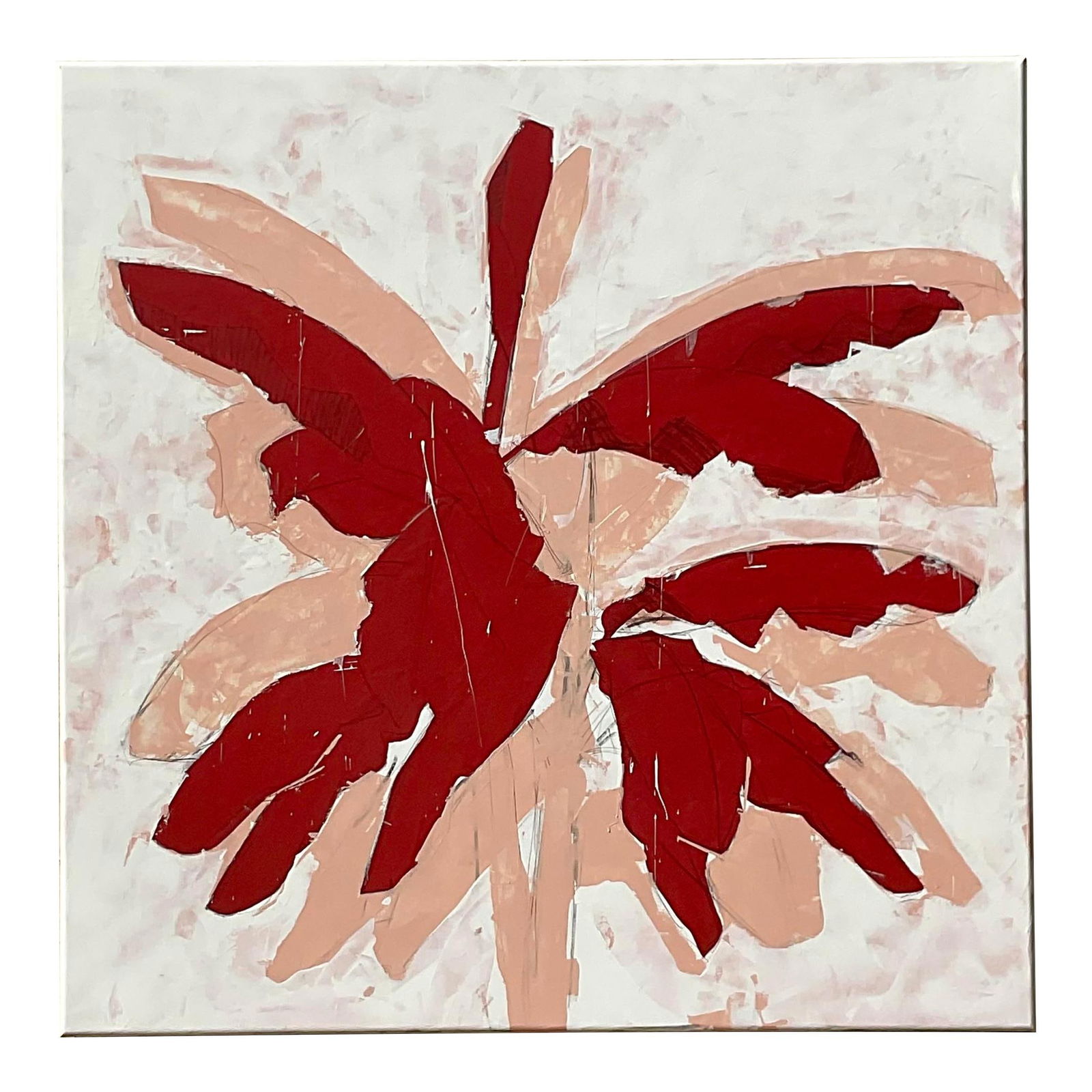 Evan Sahlman Vintage Boho Abstract Oil Painting 60x60: Evan Sahlman Vintage Boho Abstract Oil Painting 60x60 Discover this stunning vintage Boho original oil painting by renowned artist Evan Sahlman. This monumental piece features a captivating compositio