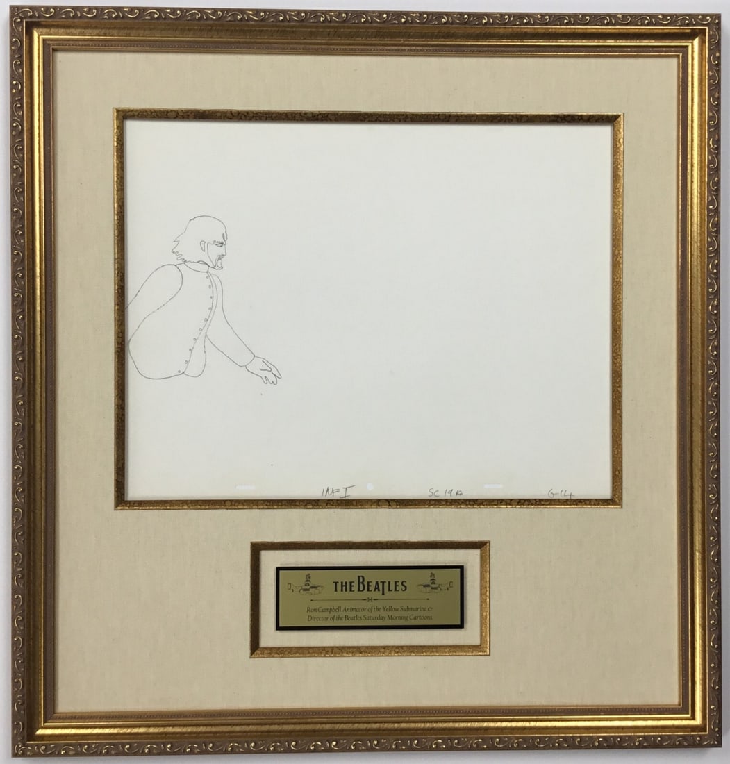 1968 Beatles Yellow Submarine Production Drawing George Harrison by Ron Campbell (1 of 6)
