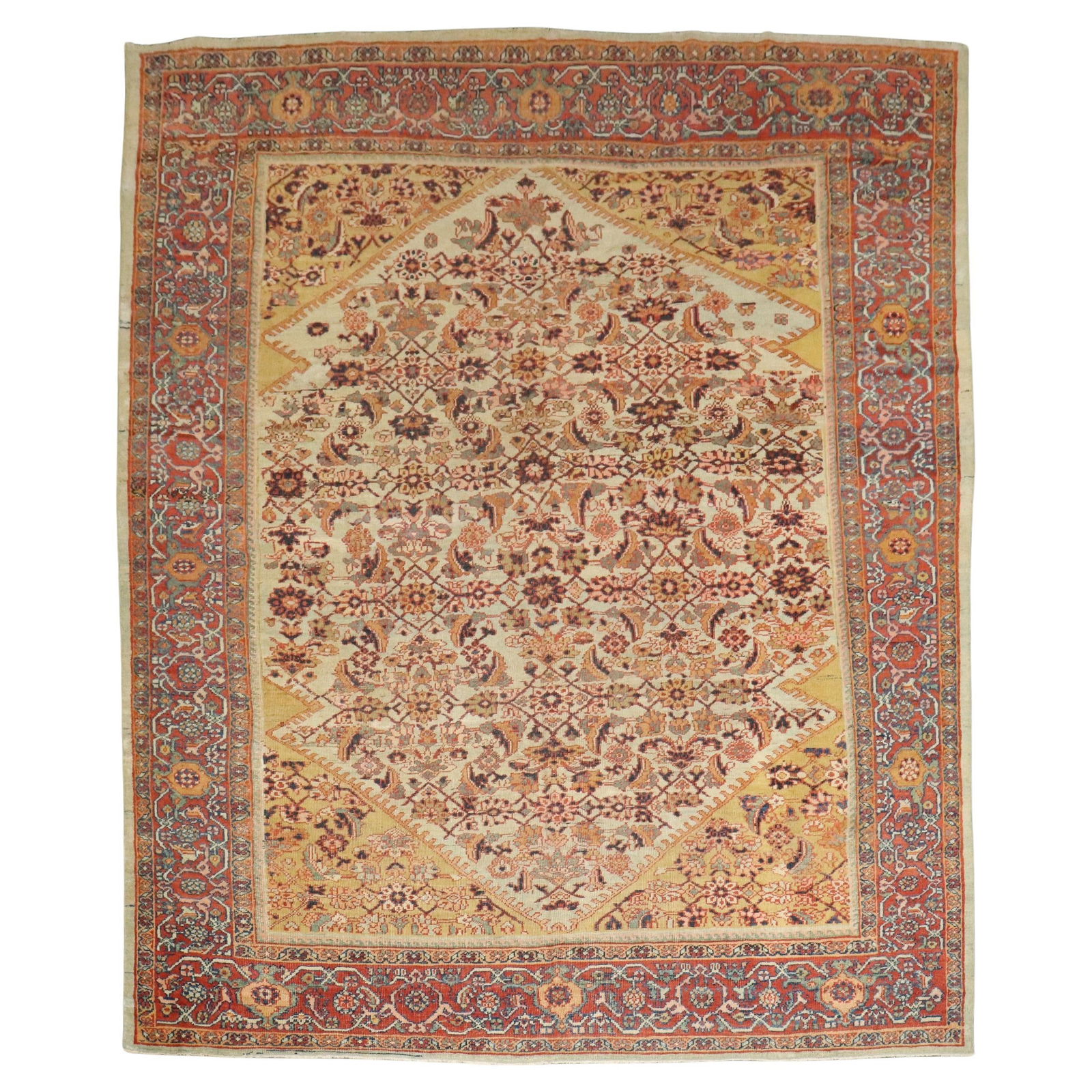 Early 20th Century Hand-Woven Sultanabad Mahal Rug 105 x 120 in (1 of 13)