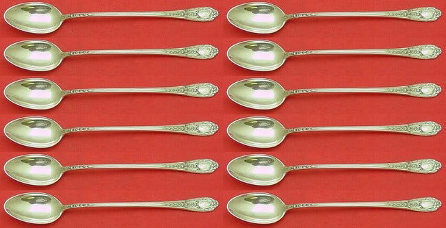 International Silver Fontaine Sterling Silver Iced Tea Spoon Set 12 pieces 7 3/8 inches (1 of 3)