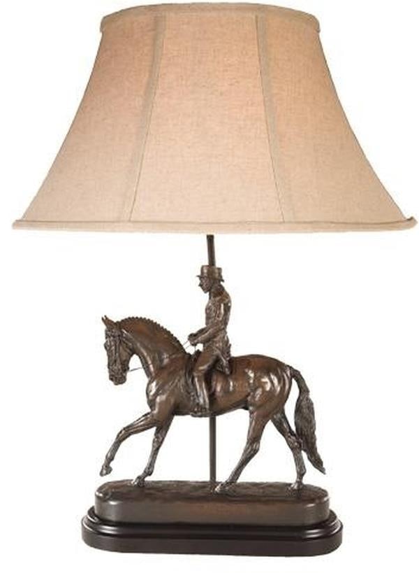 Handmade Equestrian Table Lamp Ivory Finish 3-Way Switch Sculpture (1 of 1)