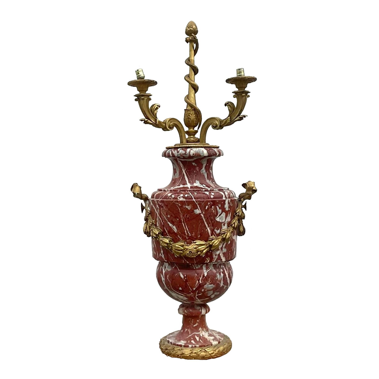 Vintage Regency Marble Palace Urn Floor Lamp Terra Cotta 62 Inch (1 of 4)