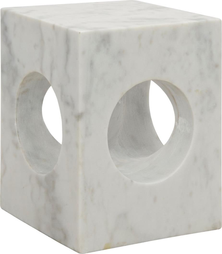 Merlin Bianco Crown Marble Side Table by Noir Neo-Classical Revival: Merlin Bianco Crown Marble Side Table by Noir Neo-Classical Revival Introducing the Merlin Bianco Crown Marble Table, a stunning side table that embodies refined luxury and elegance. Crafted from Bian