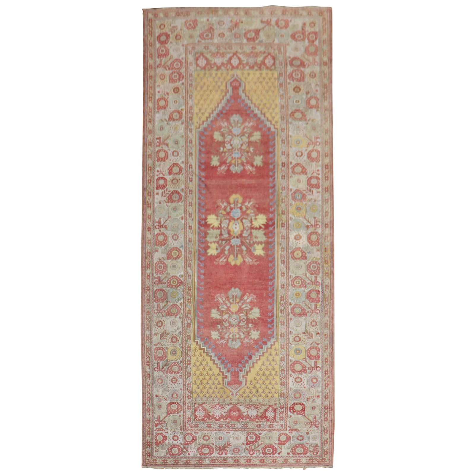 Antique Turkish Floral Wool Runner 4'5" x 10'10" Hand-Knotted (1 of 9)
