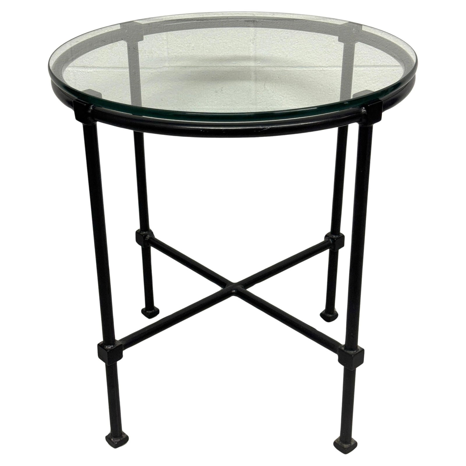 Brown Jordan Modern Bronzed Aluminum Gueridon Table with Glass Top (1 of 9)