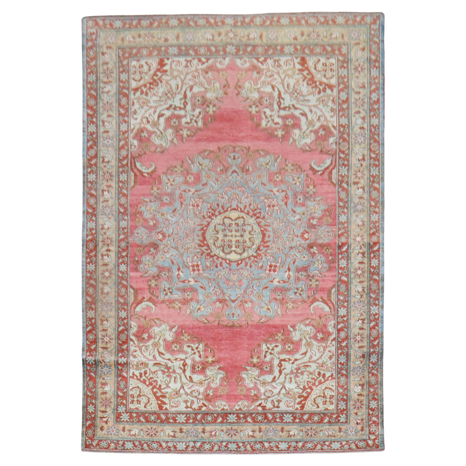 Antique Persian Tafresh Rug Tabriz Style Circa 1920 Wool Hand-Knotted 53 x 74 in (1 of 9)
