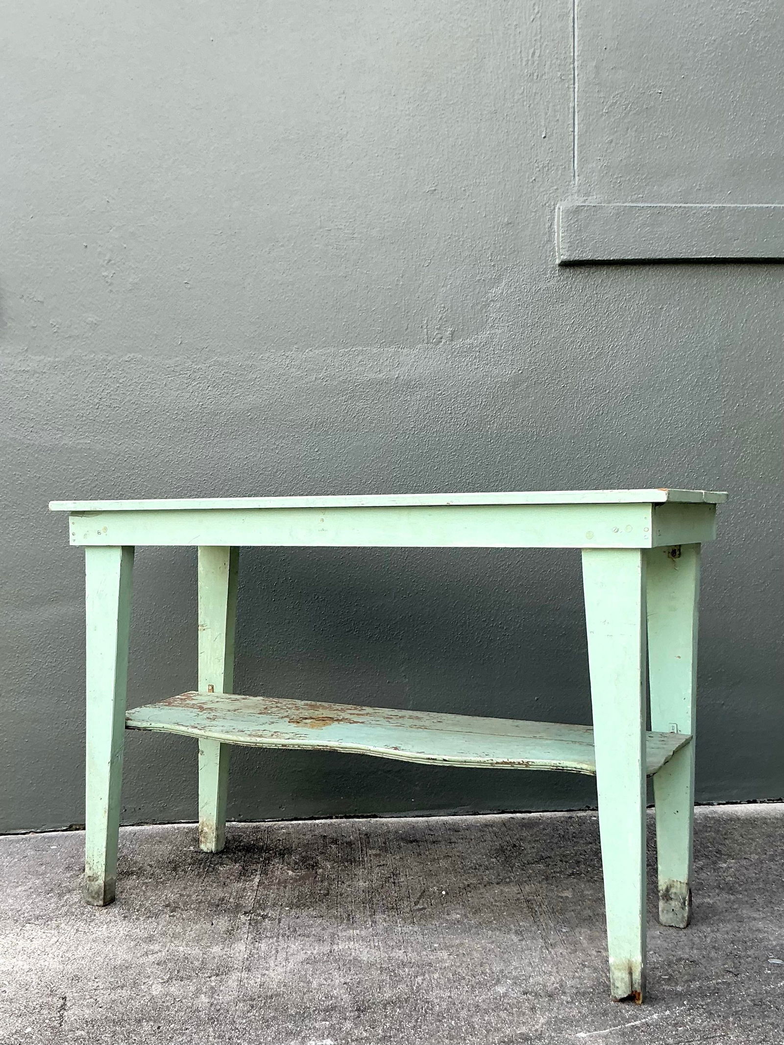 48 Inch Rustic Solid Wood Console Table With Distressed Mint Finish - 10