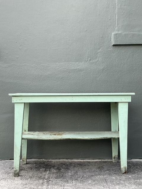 48 Inch Rustic Solid Wood Console Table With Distressed Mint Finish - 2