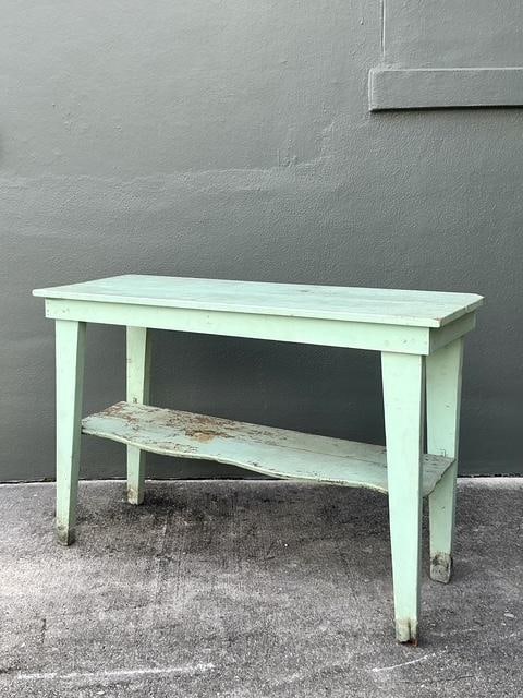 48 Inch Rustic Solid Wood Console Table With Distressed Mint Finish - 3