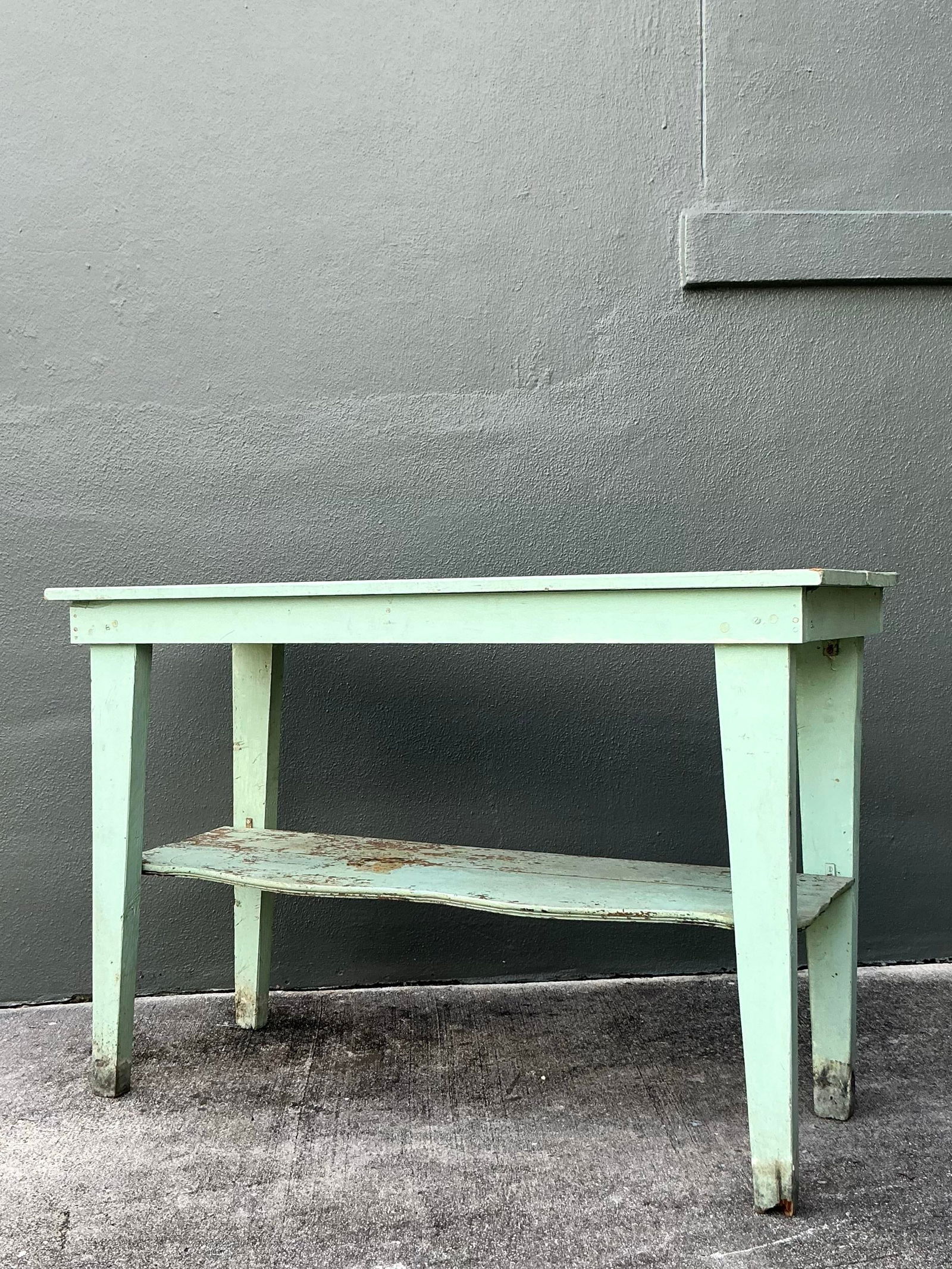 48 Inch Rustic Solid Wood Console Table With Distressed Mint Finish - 6