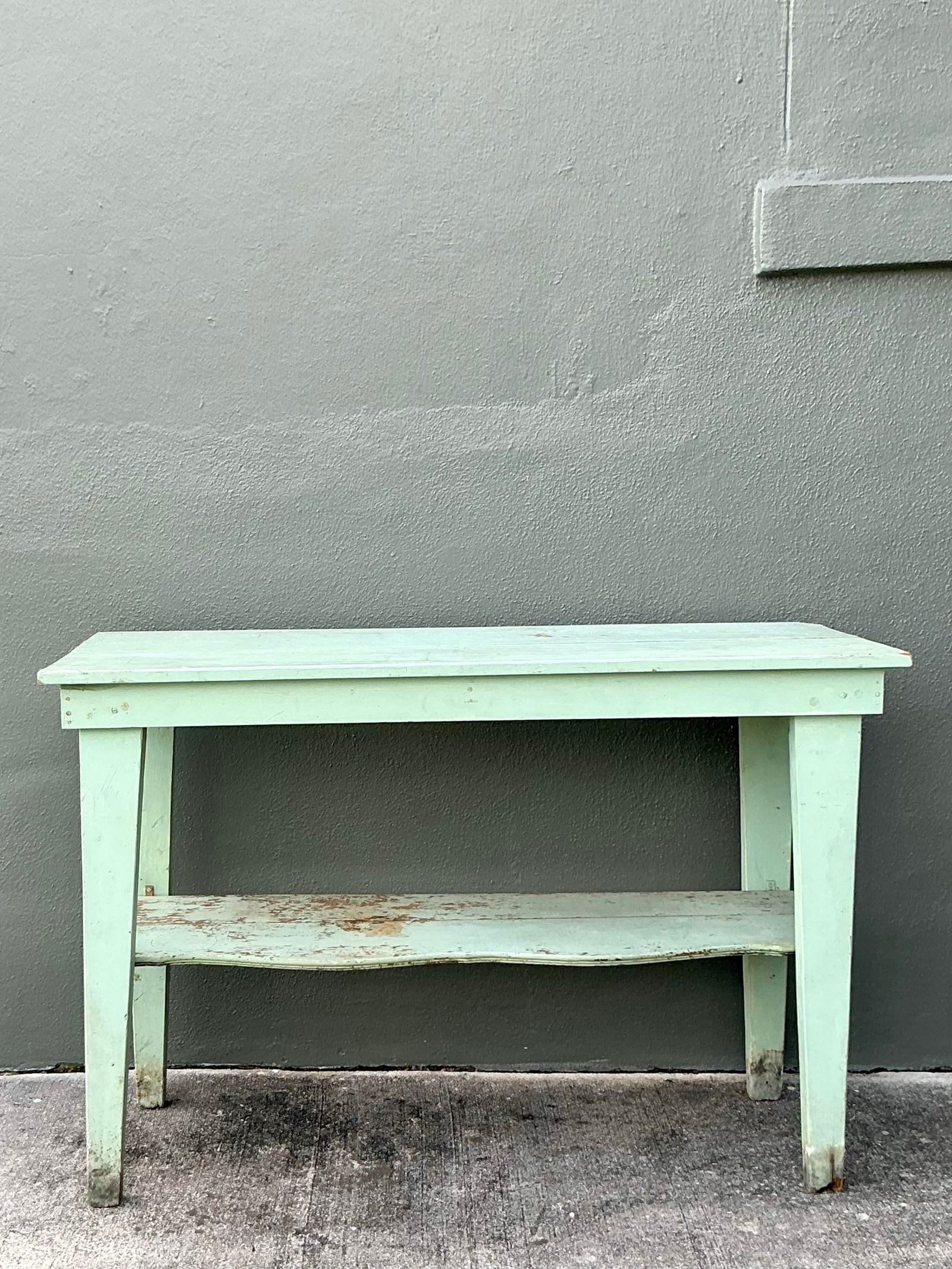 48 Inch Rustic Solid Wood Console Table With Distressed Mint Finish - 8