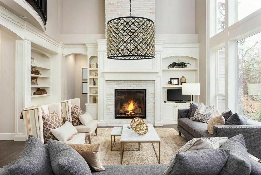 Madison 12-Light Matte Black Chandelier with Golden Teak Crystals 35.5" (1 of 8)