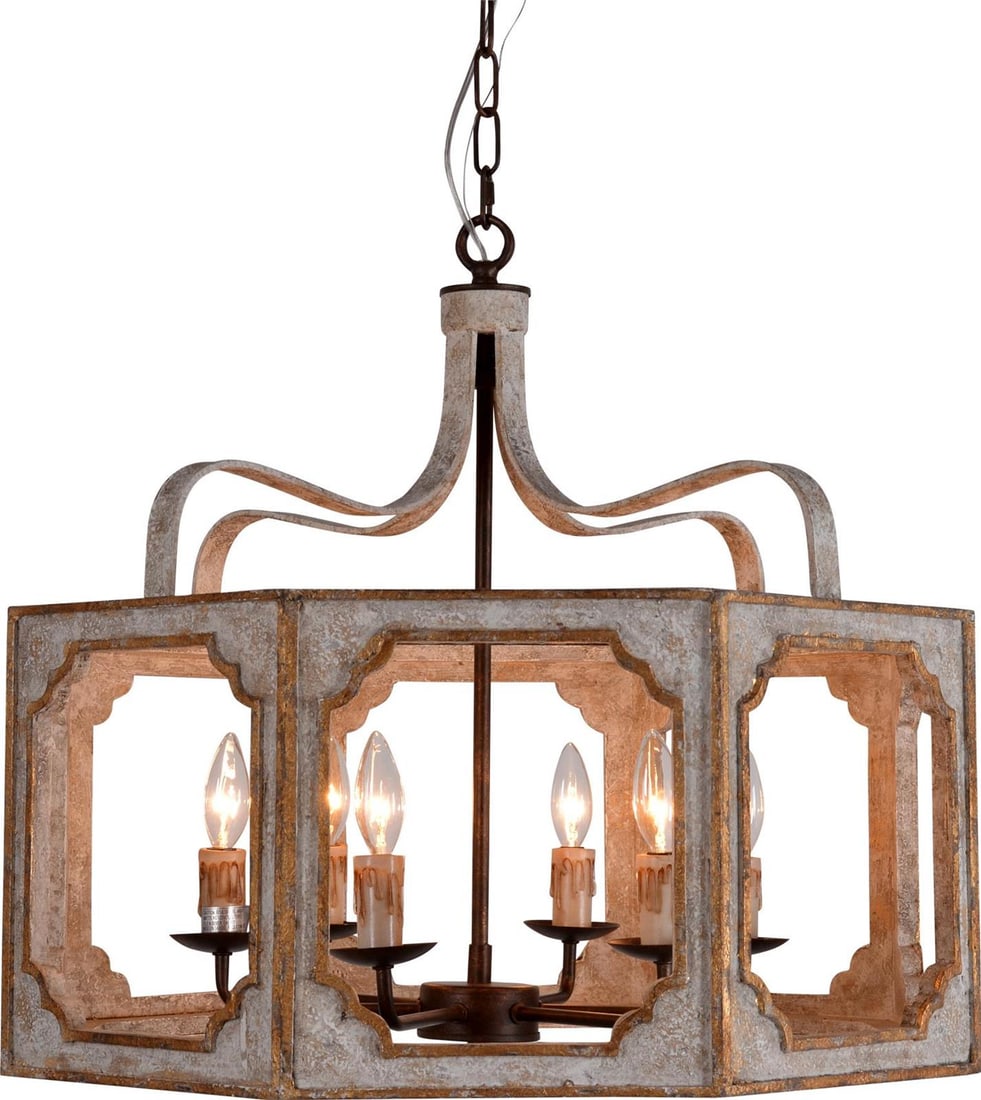 Terracotta Nadia Octagon Chandelier White Rustic Style: Terracotta Nadia Octagon Chandelier White Rustic Style Illuminate your space with the Elegant Nadia Octagon Chandelier, designed to complement any setting with its antique white finish and rustic Euro