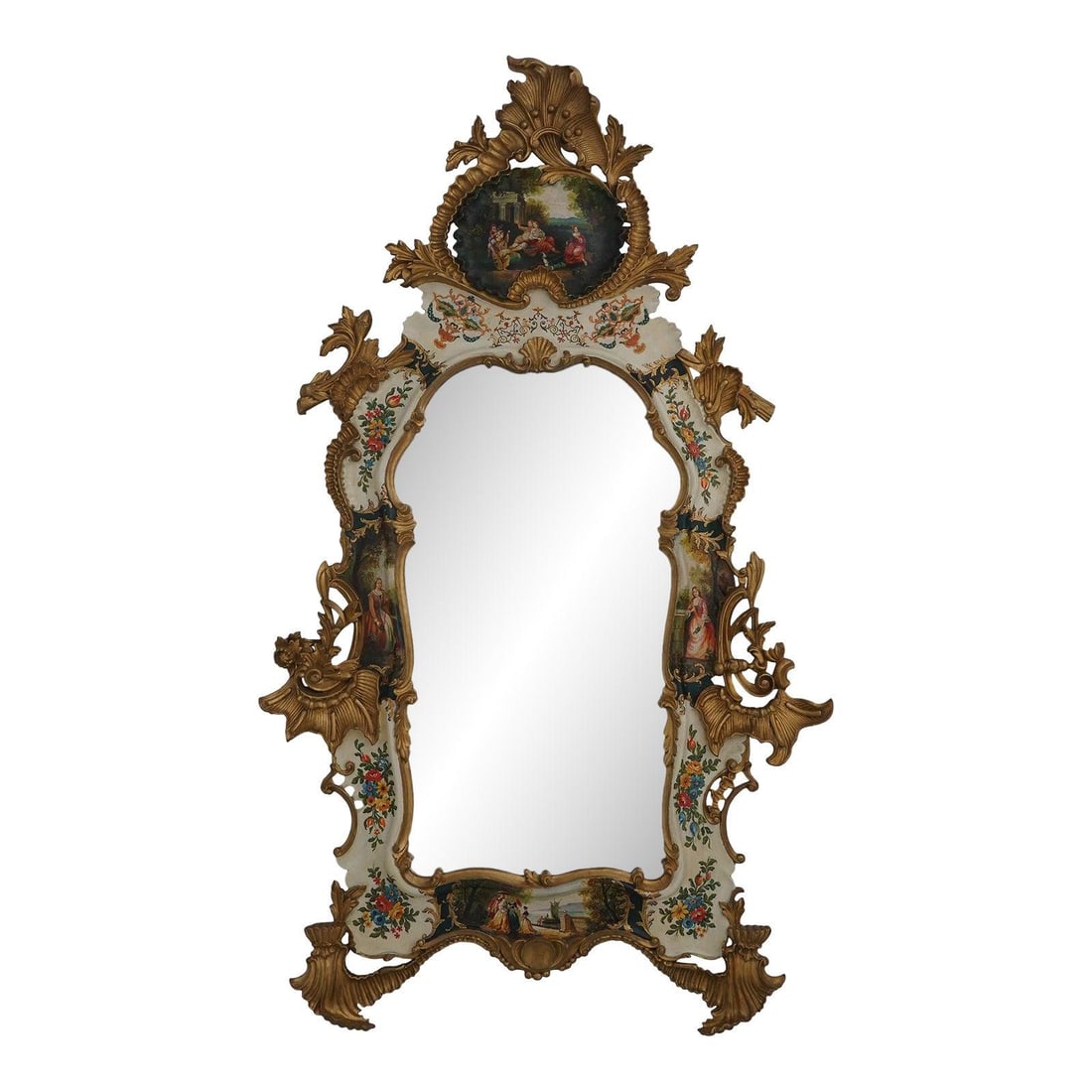 Elegant 36x64 Venetian Hand-Painted Gold Frame Mirror (1 of 10)