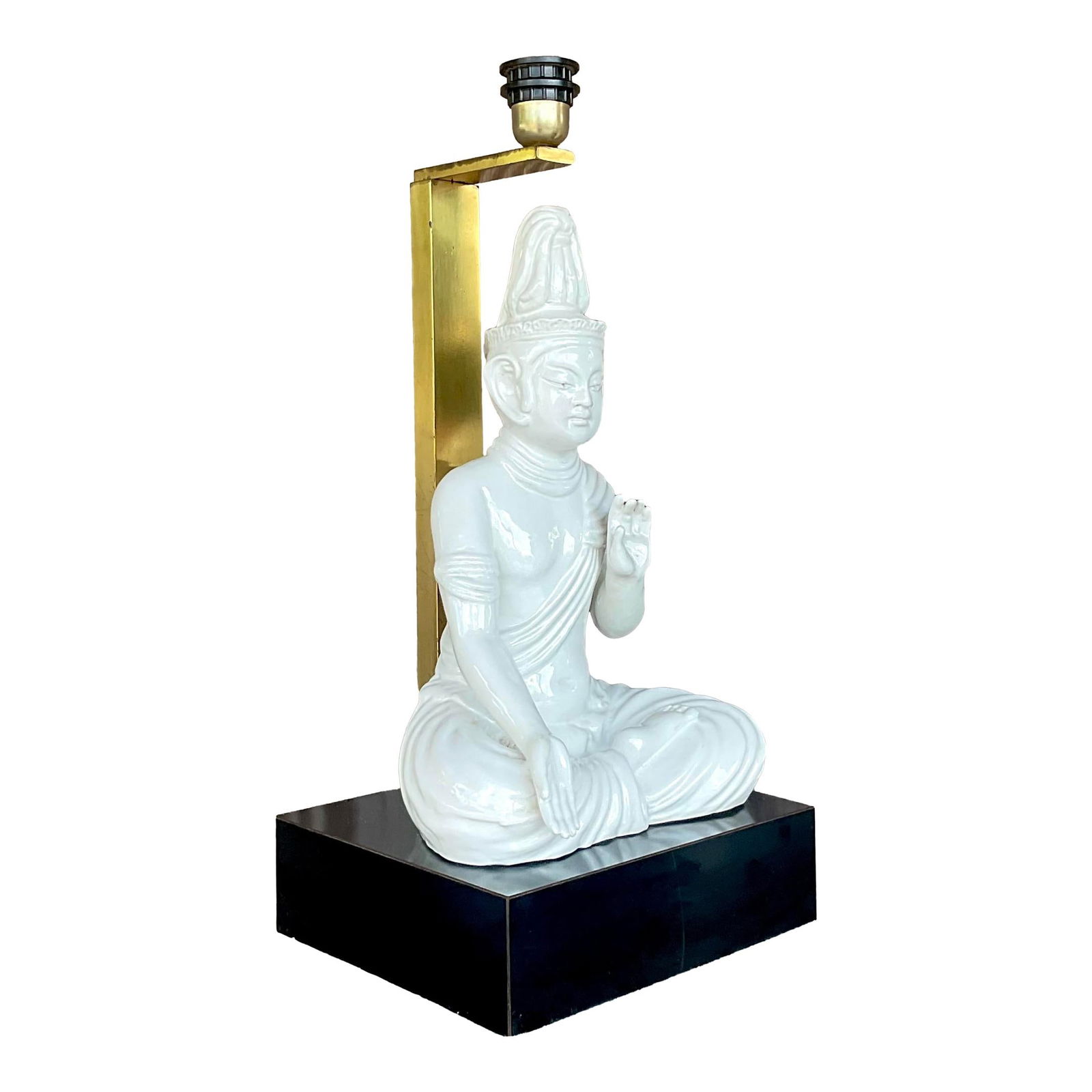 Chic Vintage Asian Glazed Ceramic Table Lamp Boho Style (1 of 6)