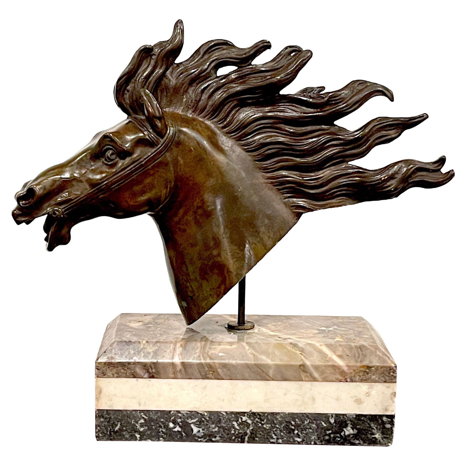 Italian 18th C Grand Tour Bronze Horse Bust with Marble Base (1 of 17)