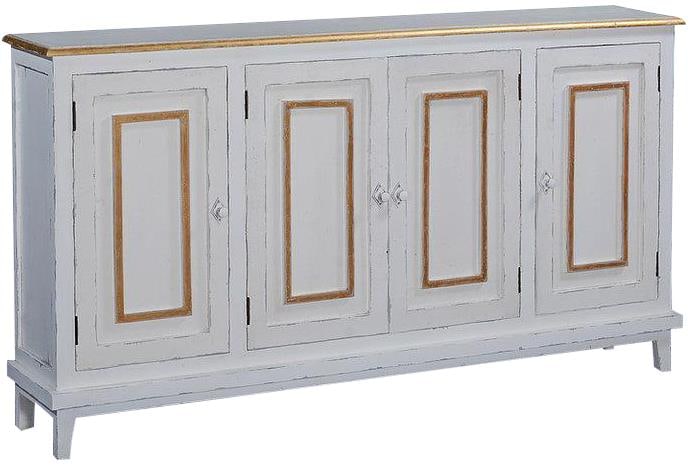 Barrington Sideboard Solid Mango White Gold Accents French Style: Barrington Sideboard Solid Mango White Gold Accents French Style Introducing the Barrington Sideboard, a stunning piece that embodies antique and vintage style with modern functionality. Crafted from