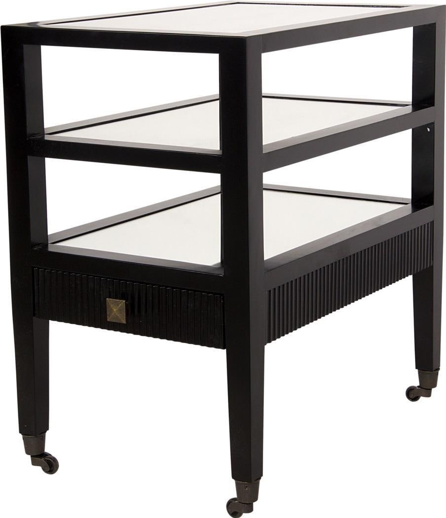 Victorian Style Noir Lesly Side Table Distressed Black Finish (1 of 2)