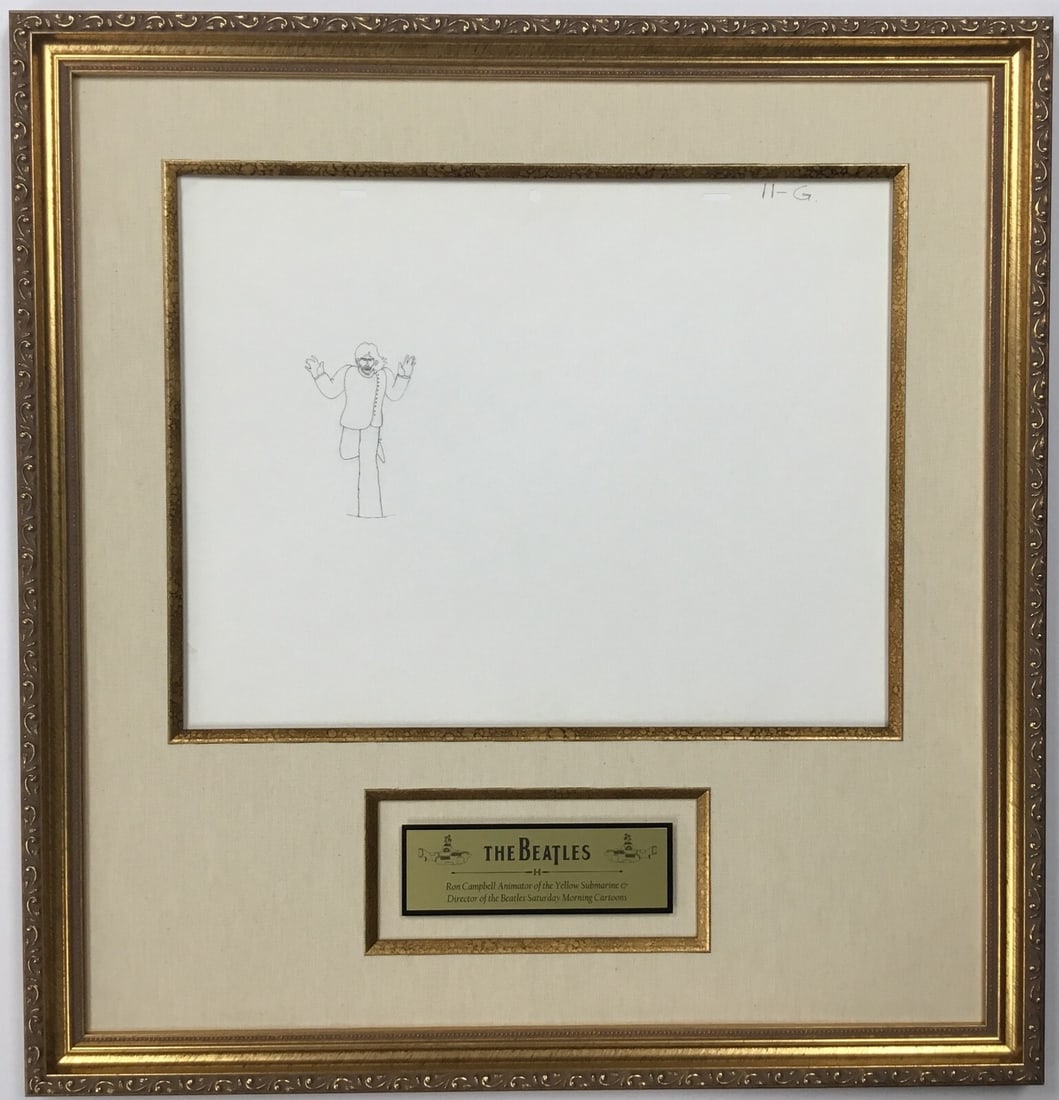 1968 Beatles Yellow Submarine George Harrison Production Drawing by Ron Campbell (1 of 6)